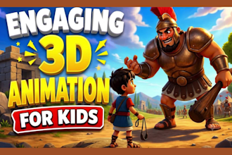 create monetizable 2d, 3d kids animation video for kids story