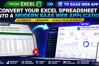 convert excel or google sheets into a custom web app