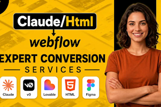 convert your HTML and claude ai prototype into a clean webflow website