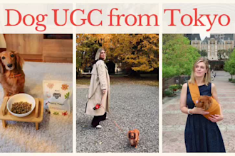 create pet ugc videos with my dog in english or japanese