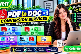 do file conversion, PDF to word, excel, ocr and formatting