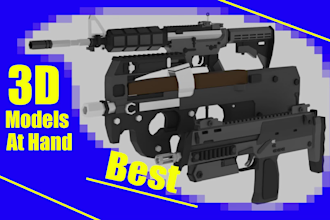 create optimized low poly 3d weapon models in 24h ready for unity and unreal