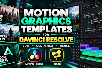 create custom davinci resolve fusion motion graphics templates