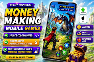 provide ready to publish mobile game for android and ios
