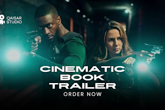 create a professional cinematic book trailer