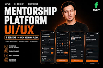 design mentorship platform UI UX with coach booking app in figma