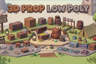 create game ready low poly 3d props and game assets