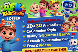 make pixar style animation, cocomelon style, nursery rhymes, kids learning video