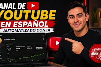 crea un canal de youtube automatizado en español con vídeos de ia