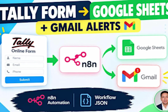 automate tally form to google sheets and gmail alerts using n8n