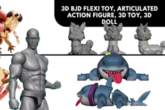 design 3d printable bjd, flexi toys and articulated stl models