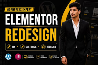 customize or redesign wordpress and woocommerce websites with elementor