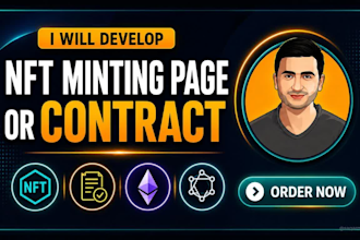 develop an nft contract and minting website