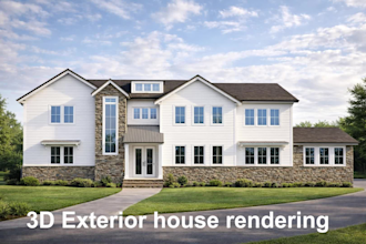 create realistic 3d house exterior rendering in 3ds max