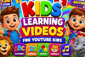 create kids nursery rhymes, animation for kids, songs for youtube kids