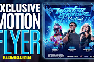 design professional motion flyer and motion poster for party or event