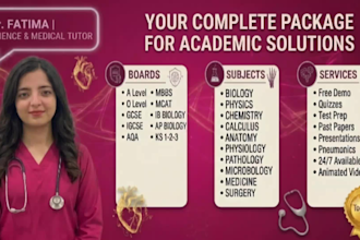be your tutor for biology,chemistry, phy and  med subjects