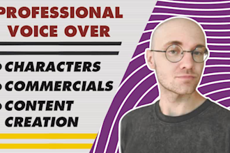 do american male voice over, narration, and character acting