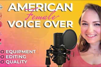record a professional, friendly, millenial female voice over