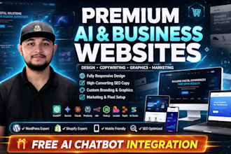 build ai website design with custom graphics, copywriting and ai chatbot