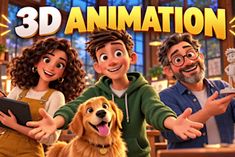 create 3d ai cartoon video animation for youtube