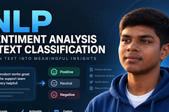 build nlp models for sentiment analysis, text classification and topic modeling