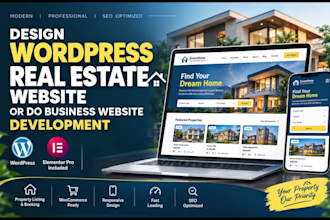design wordpress real estate website or do business website development