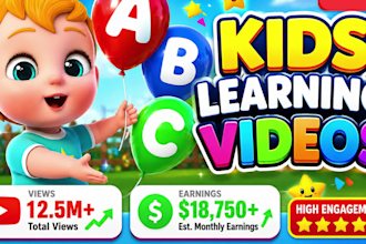 create 2d and 3d kids animation, nursery rhymes, and youtube kids videos