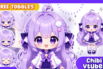 design and rig cute chibi vtuber model in anime style for vtube studio stream