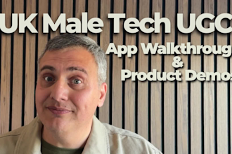 create UK male tech ugc app walkthrough and product demo videos