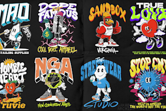 create cartoon character for sticker or tshirt