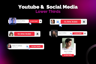 create youtube subscribe animation and social media bell animation in 24 hr