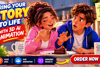 create 3d kids animation, 3d ai kids animation ,kids learning videos in 24hrs