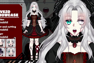 design female and male vtuber model and rig live2d model vtuber commission