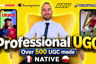 create pro ugc video ads in french, polish or english,