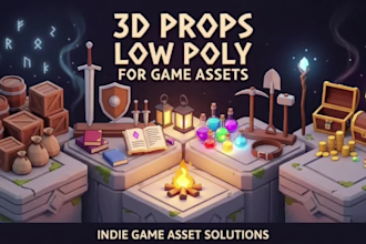 model stylized low poly environments and props for games