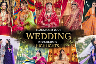 edit cinematic wedding highlights and wedding documentaries