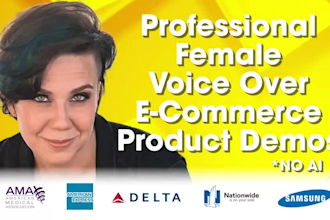record a female voice over for e commerce product demos