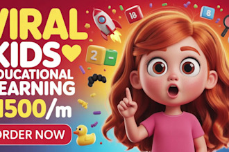create 2d, 3d kids abc learning video, kids learning animation video
