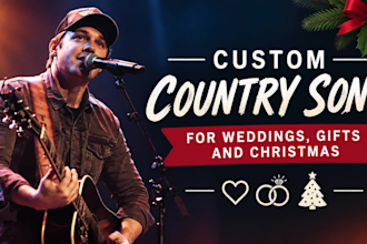 make custom country song for wedding gift special occasion and christmas song