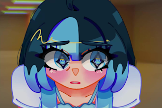 create a 2d anime character animation with blender rigging