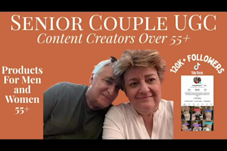 create senior couple content, with my husband, for people over 55