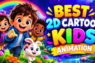 create 2d kids animation, cartoon videos and learning videos