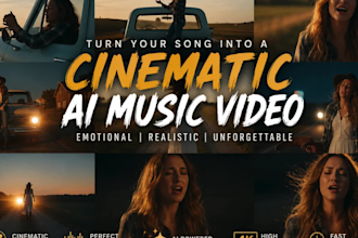 create a cinematic ai country music video for your song with 4k resolution