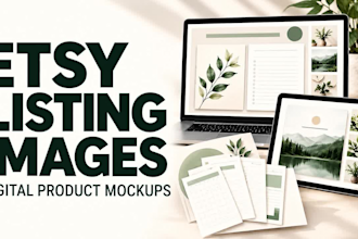 design etsy listing images and mockups for digital products