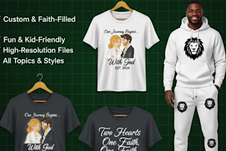 design christian t shirt with bible verse typography and faith apparel