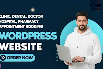 design a clinic, doctor, healthcare wordpress website with online booking system