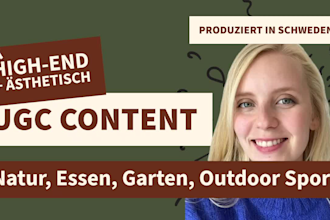 create high end ugc content in german at my cottage or in swedish nature