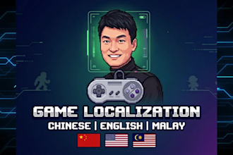 translate and localize game in chinese english malay