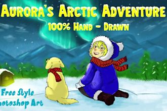 create hand drawn freestyle children book illustrations